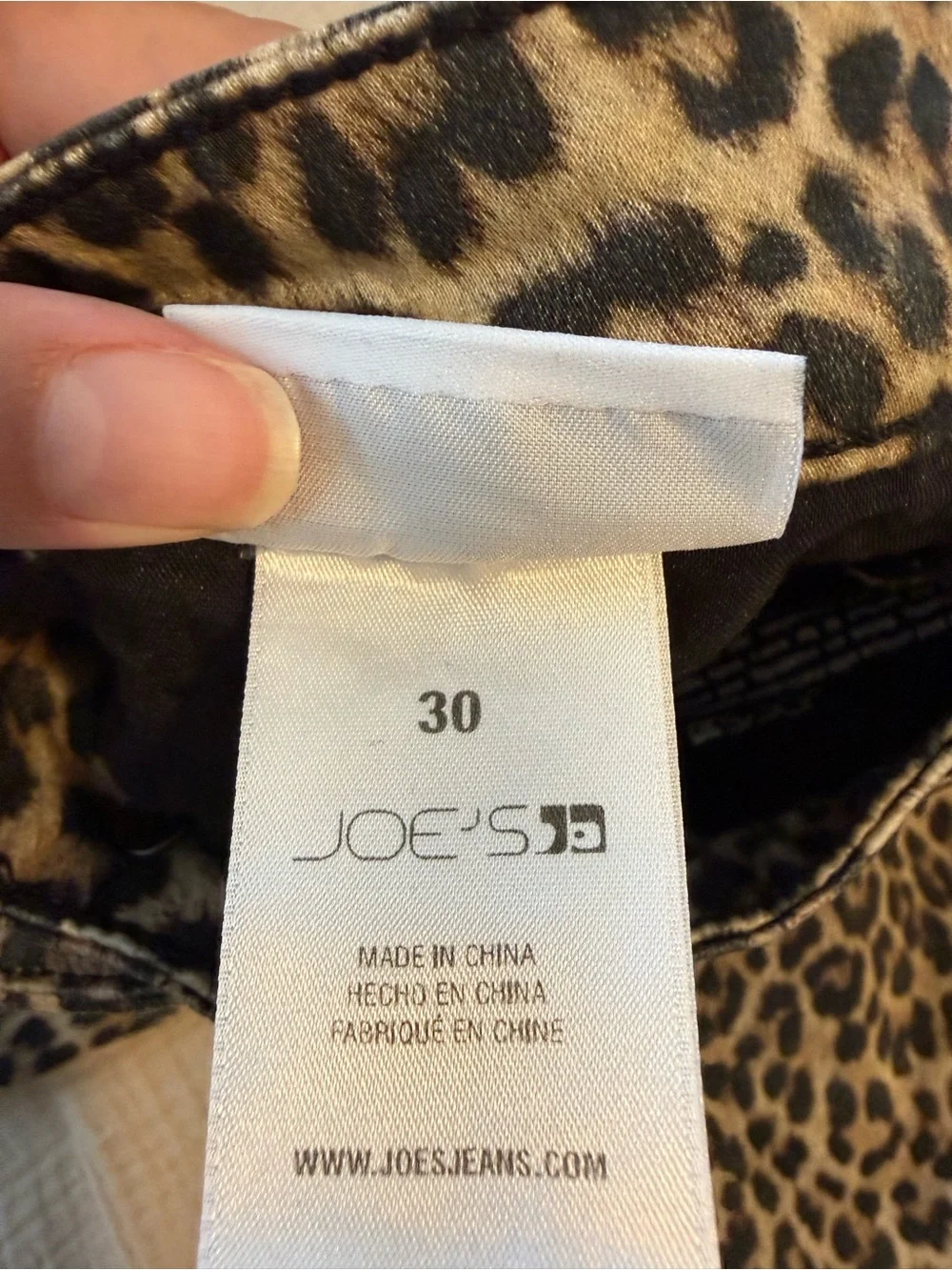 Joe’s Jeans Leopard Print High Rise Crop Boot Cut Jeans - Black/Tan - Picture 6 of 8